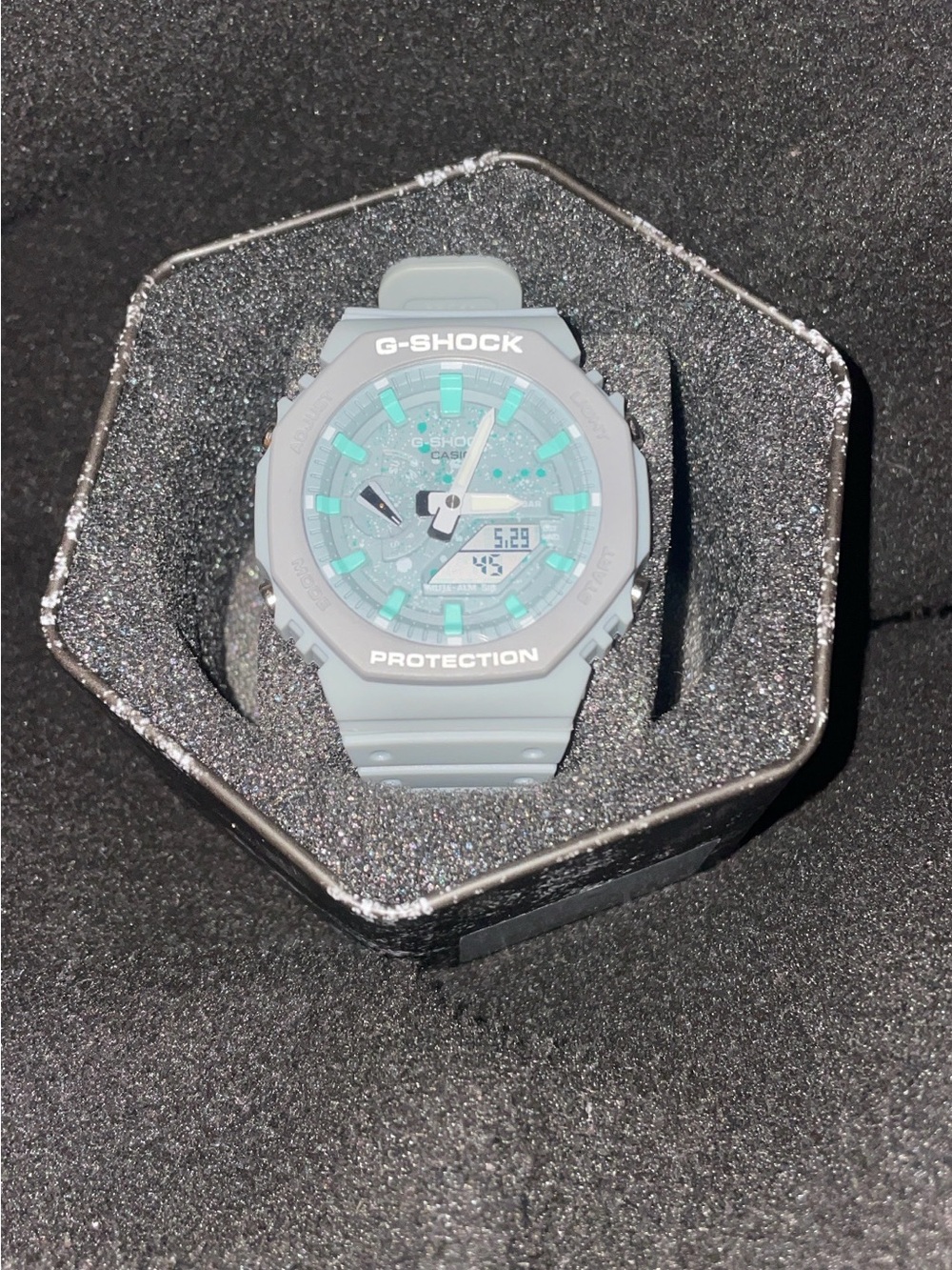 G-Shock Light Blue and Mint Green Dial Resin Sport Watch